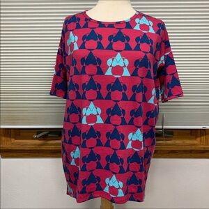 LulaRoe NWT Disney Pink and Blue Minnie Mouse Irma tunic top Size XXS